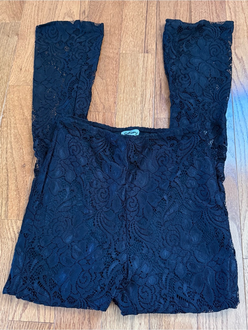 Whimsigoth Black Lace Pants with Built in Shorts